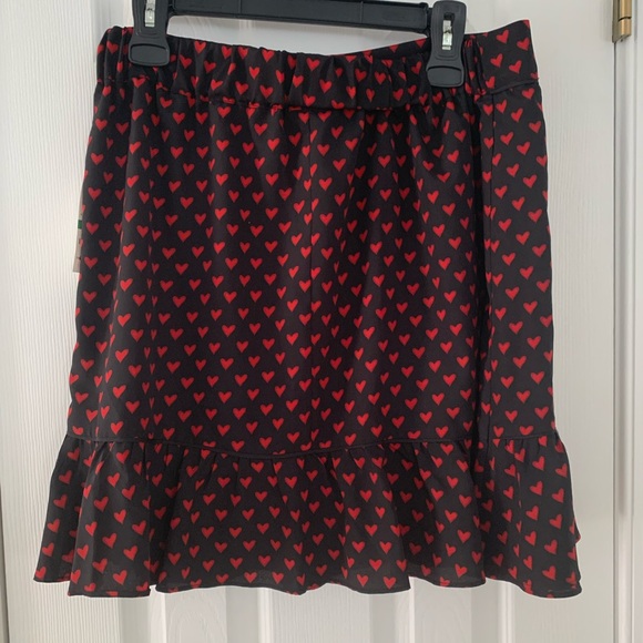 ♥️NWT Maison Jules Heart Printed Cross-Ruffled Skirt from Macys size large - Picture 5 of 9